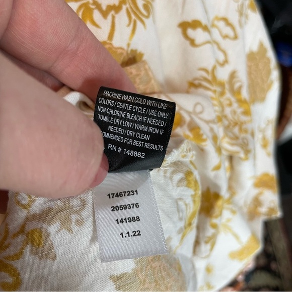 Torrid Ruffle Kimono Jacket Womens sz 5 5X Golden Yellow Floral Tassel Rayon - Picture 8 of 9